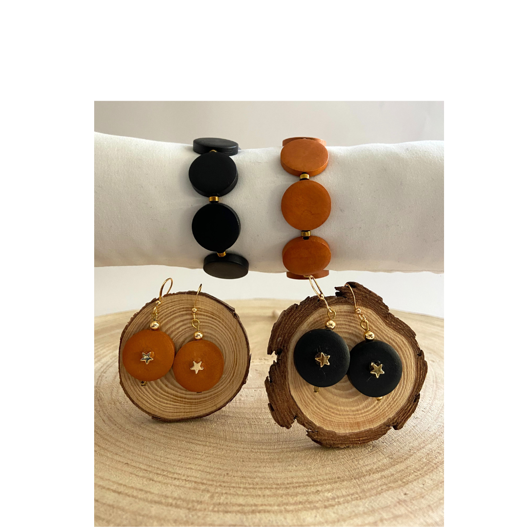 Pulsera elástica de madera