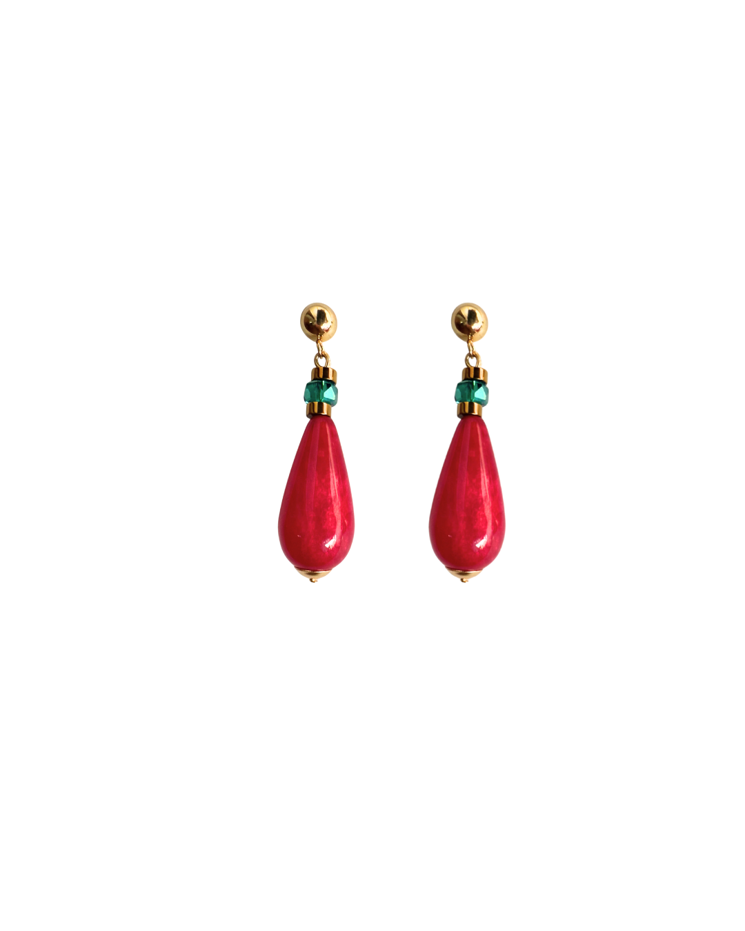 Pendientes largos de polaris, color fucsia