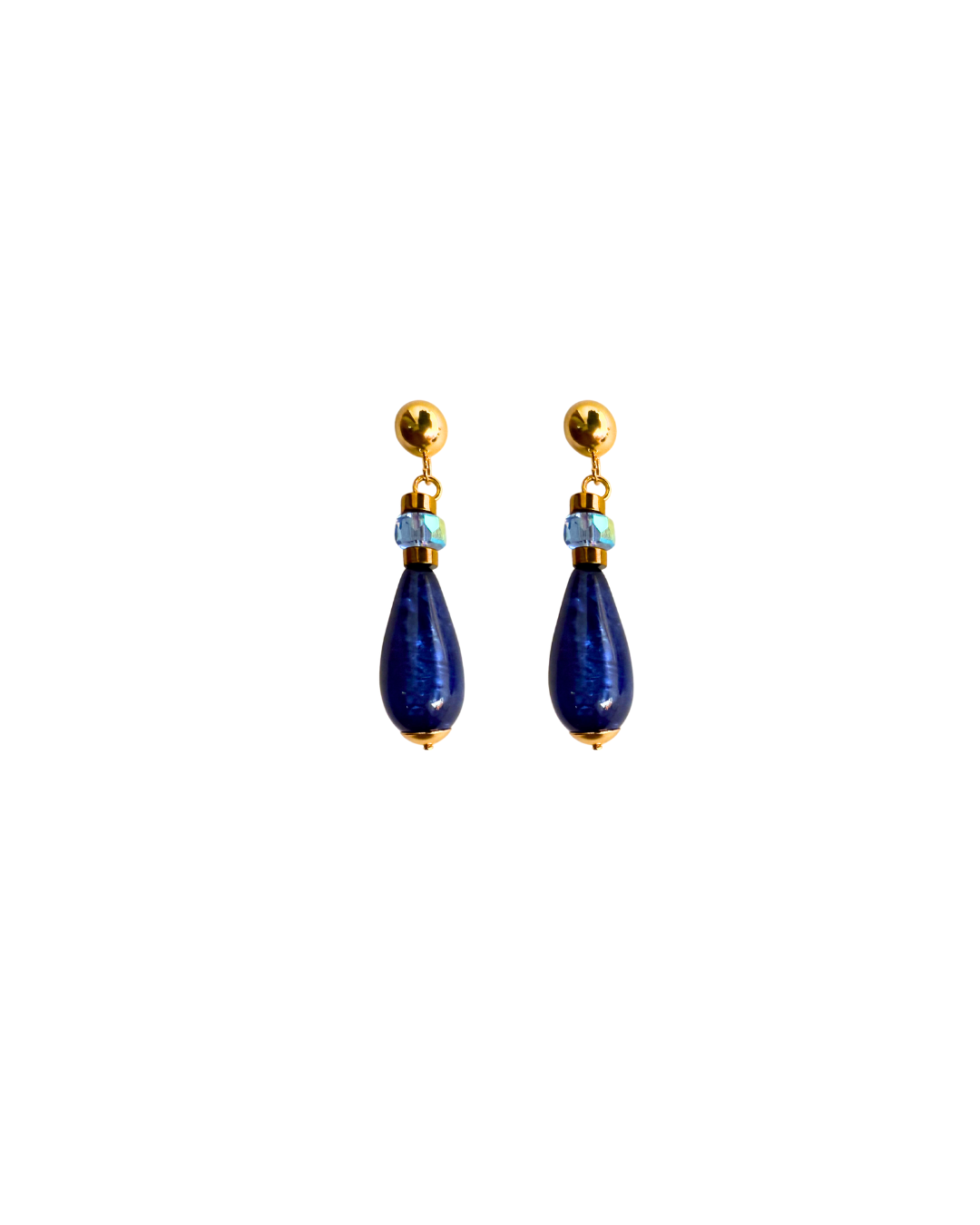 Pendientes largos de polaris, azul marino