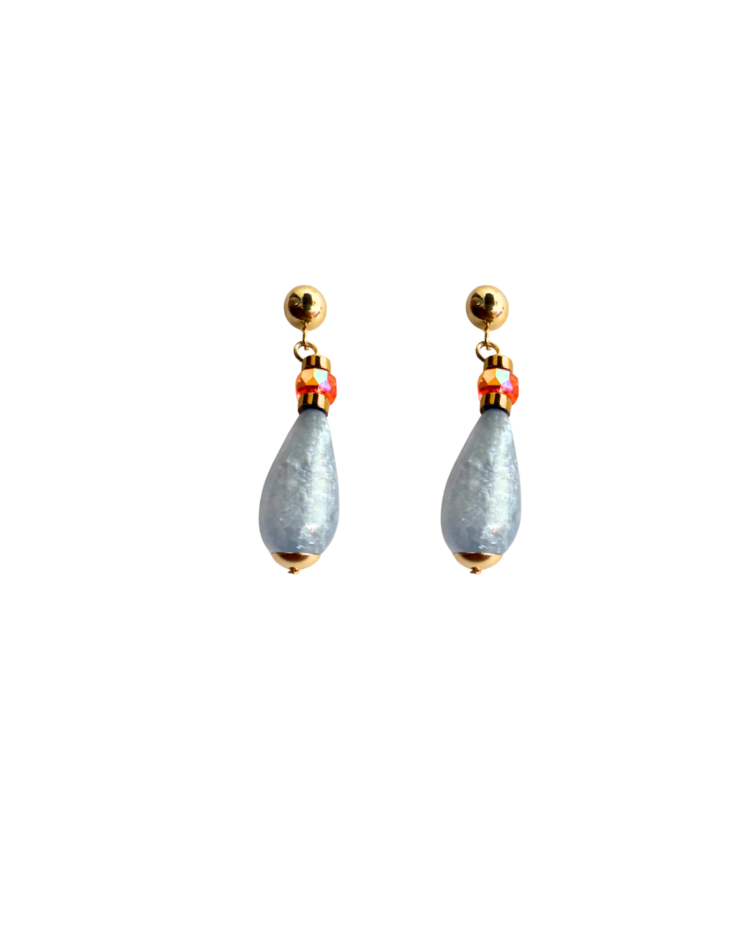 Pendientes largos de polaris, azul cielo