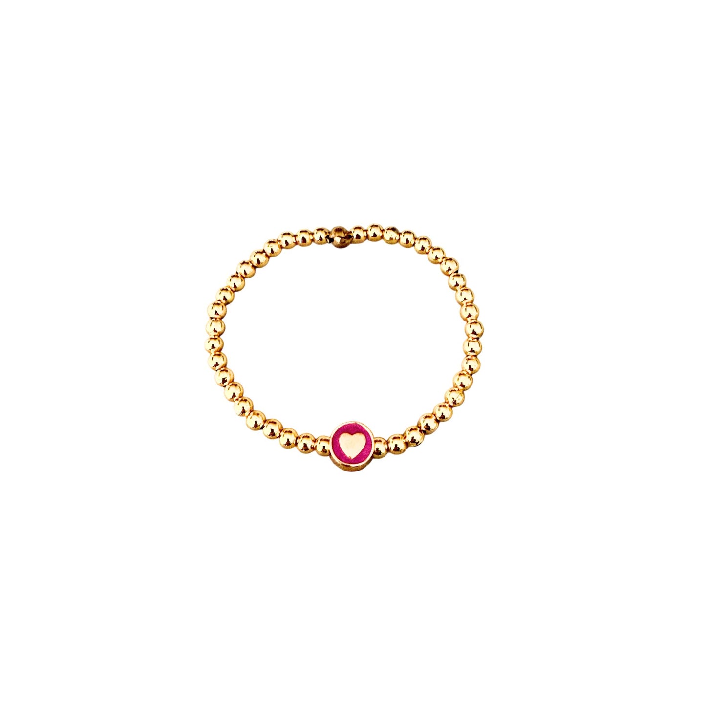 Gold beaded bracelet and charm