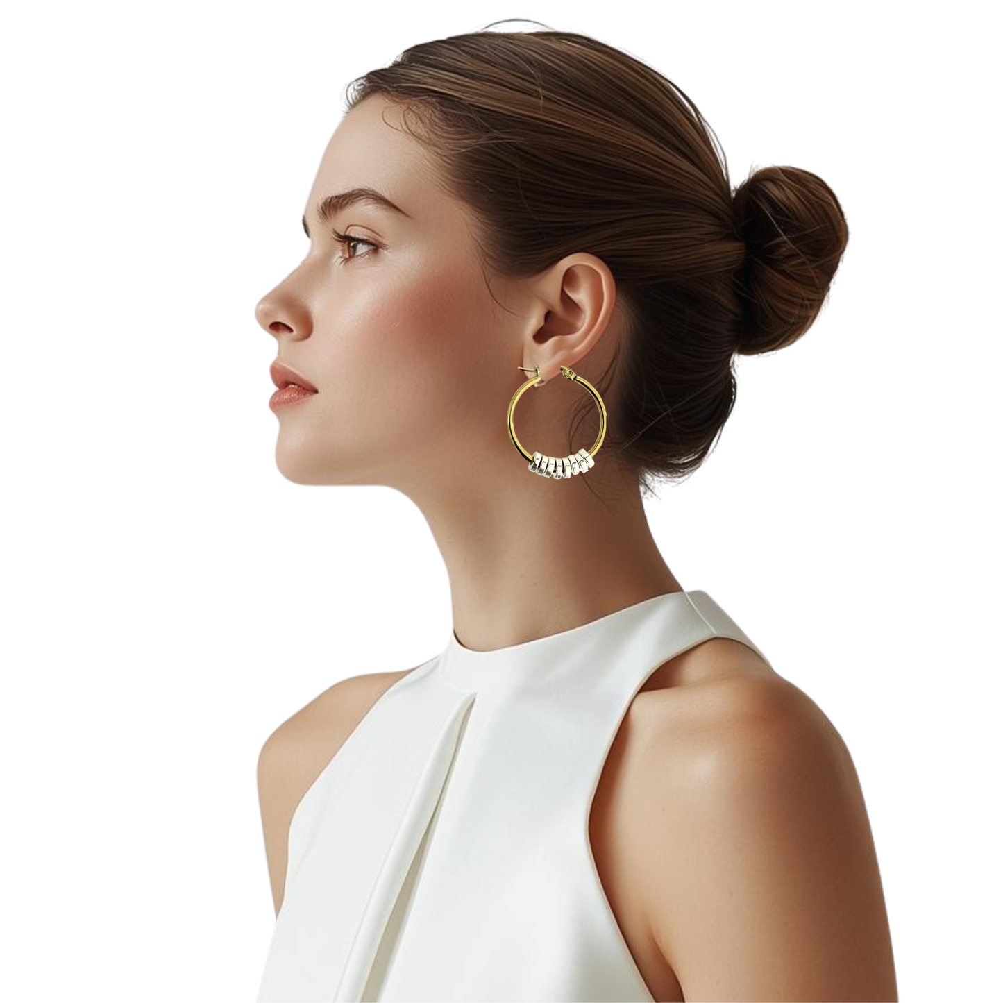 Two-tone hoop earrings