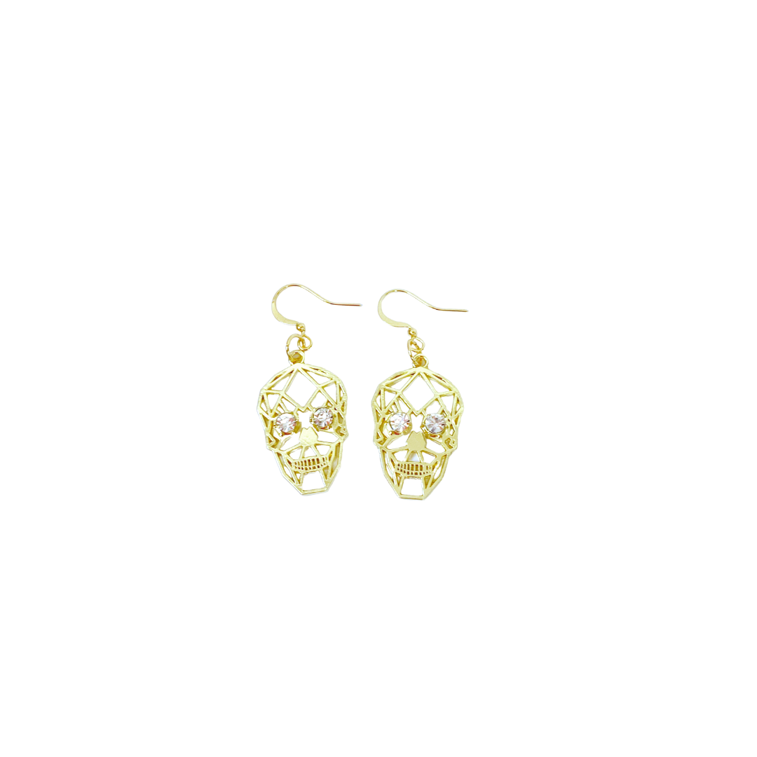 Pendientes de calavera de latón