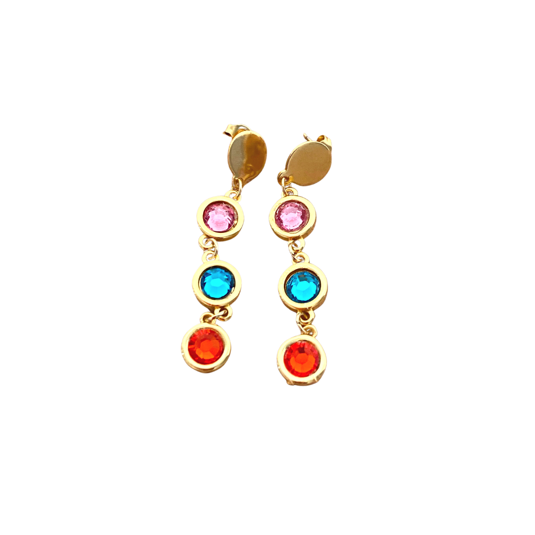 Pendientes largos de cristal