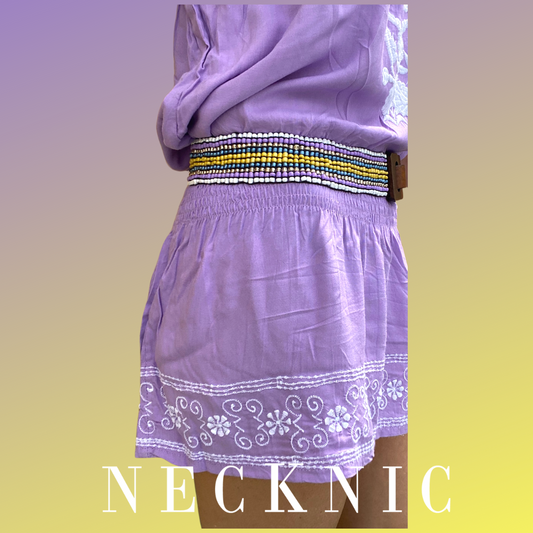 Cinturón elástico tejido con miyuki.