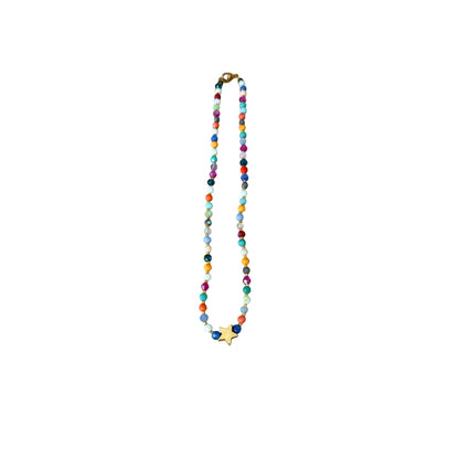 Crystal and golden star necklace