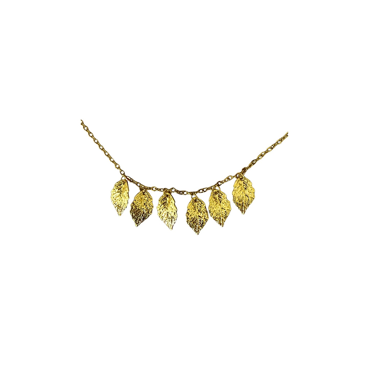 Halskette aus goldenen Blättern