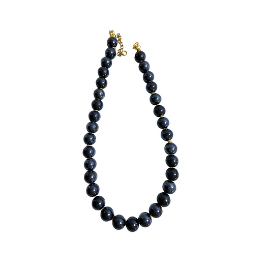 Collar corto de porcelana azul marino