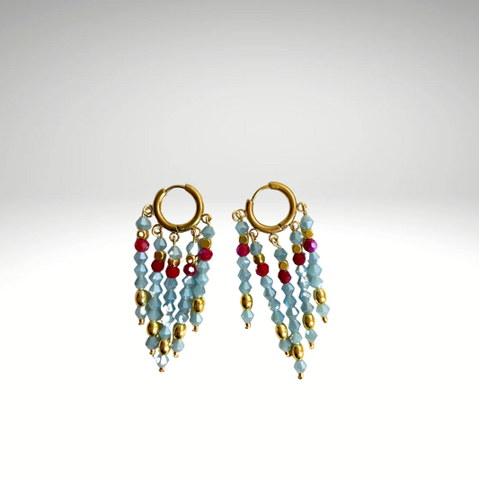 Pendientes de aro pequeño y cristal facetado