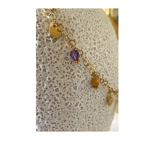 Collar de ágata multicolor