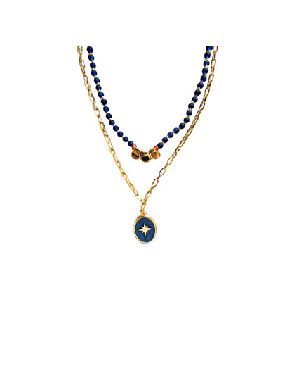 Conjunto de collar cadena y cuentas