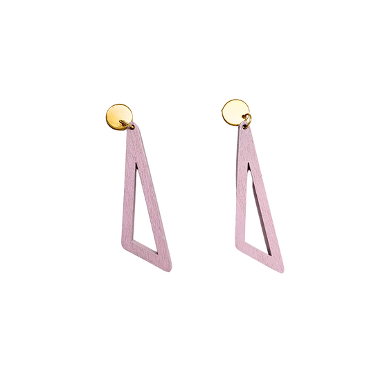 Pendientes de madera malva