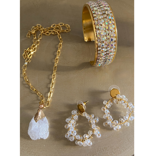 Conjunto de accesorios de cristal transparente