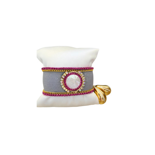 Brazalete gris elástico