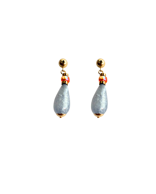 Pendientes largos de polaris, azul cielo