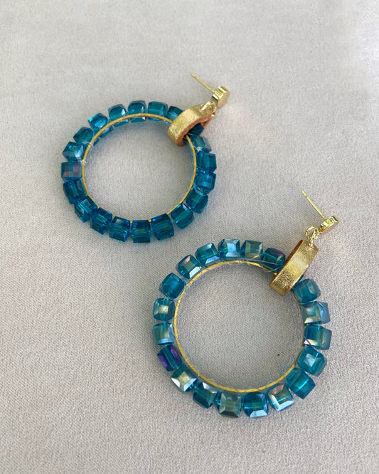 Pendientes grandes de cristal modernos