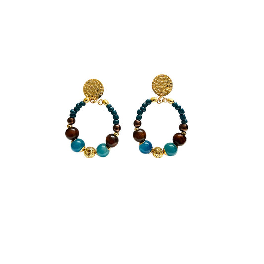 Pendientes de aro multicolor