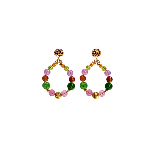 Pendientes de aro multicolor