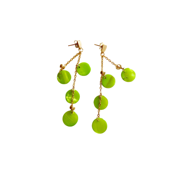 Pendientes largos verde pistacho