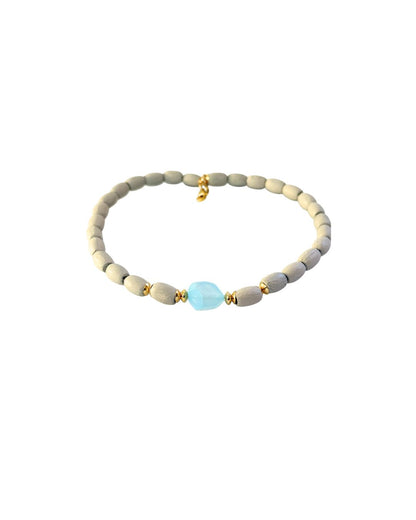 Gargantilla Madera con Piedra Rosa