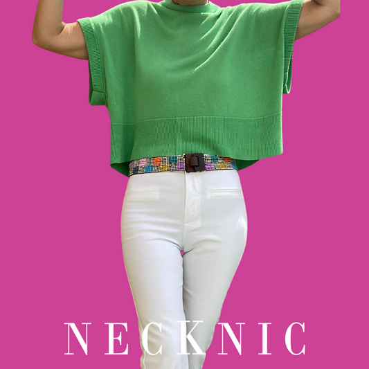 Cinturon elástico tejido con miyuki